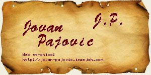 Jovan Pajović vizit kartica